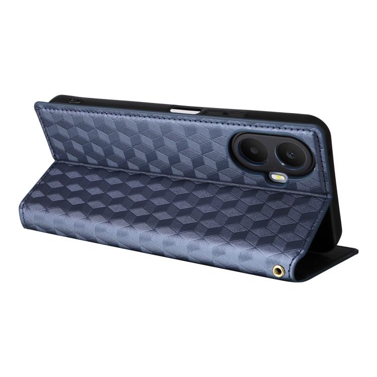 For TCL K70 5G Cubic Grid Texture Flip Leather Phone Case