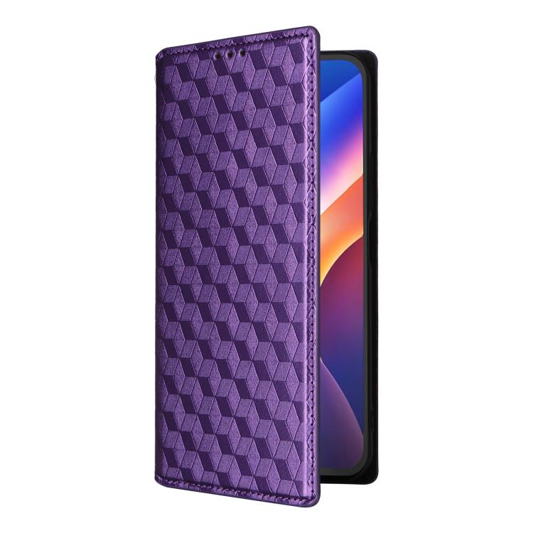 For TCL K70 5G Cubic Grid Texture Flip Leather Phone Case