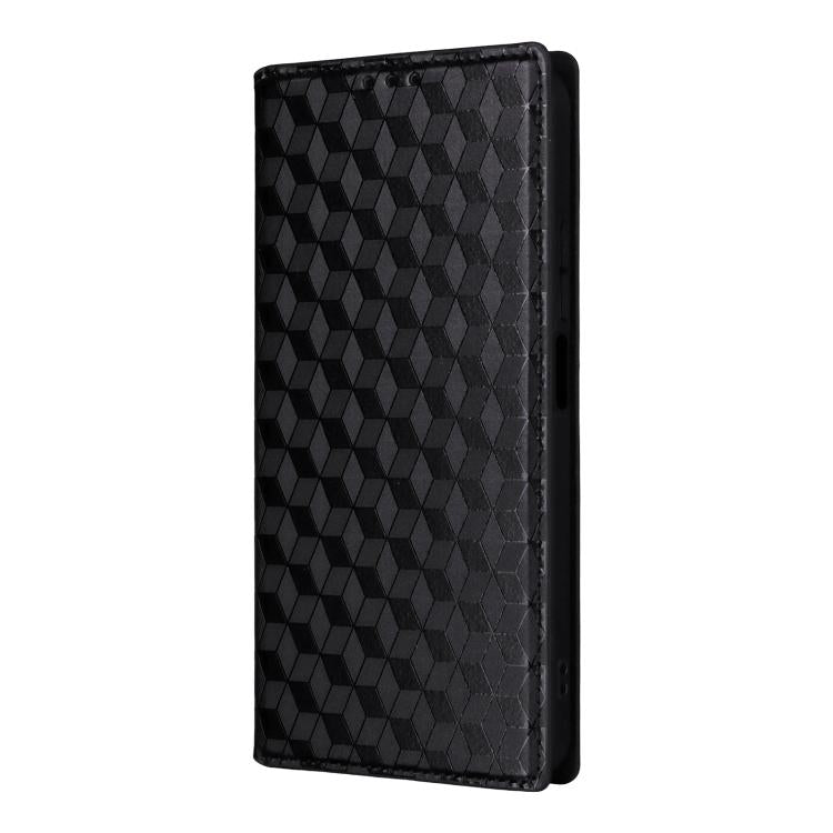 For TCL K70 SE 4G Cubic Grid Texture Flip Leather Phone Case