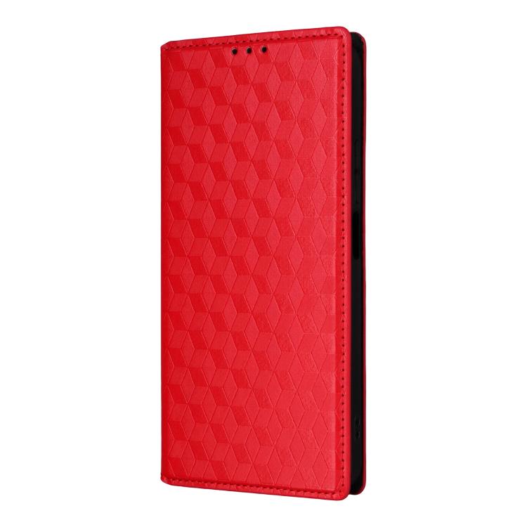 For TCL K70 SE 4G Cubic Grid Texture Flip Leather Phone Case