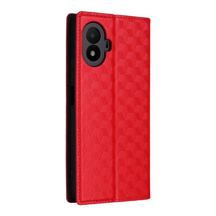For TCL K70 SE 4G Cubic Grid Texture Flip Leather Phone Case