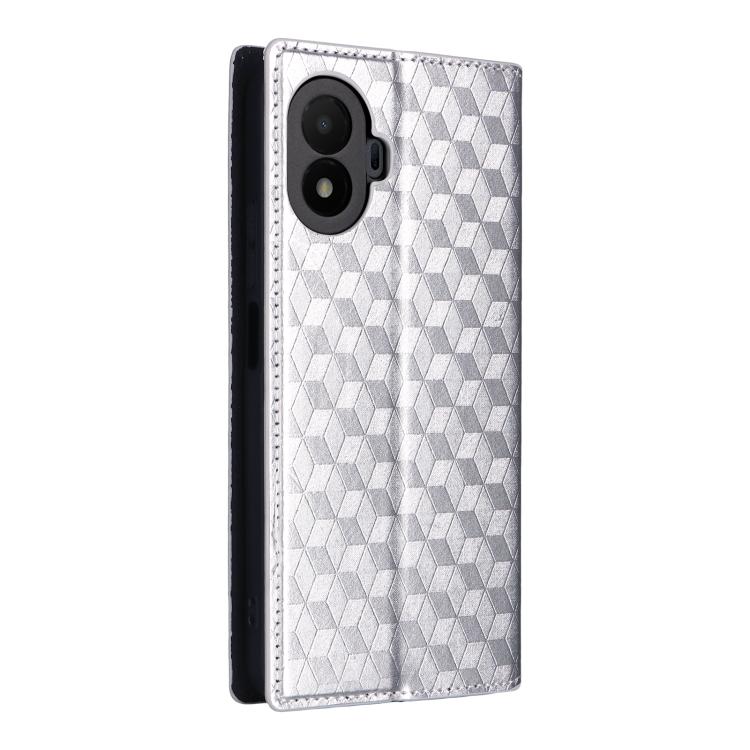 For TCL K70 SE 4G Cubic Grid Texture Flip Leather Phone Case