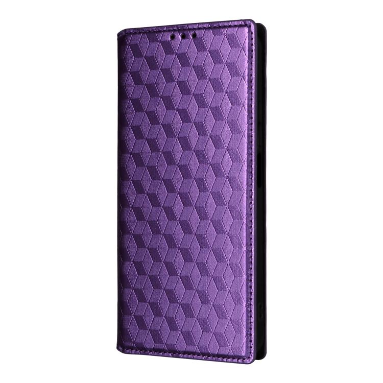 For TCL K70 SE 4G Cubic Grid Texture Flip Leather Phone Case