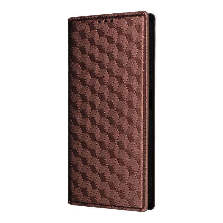 For TCL K70 SE 4G Cubic Grid Texture Flip Leather Phone Case