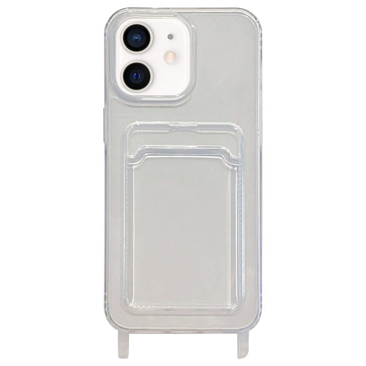For iPhone 11 Transparent Card Slot TPU Phone Case with Lanyard Hole