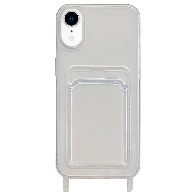 For iPhone XR Transparent Card Slot TPU Phone Case with Lanyard Hole
