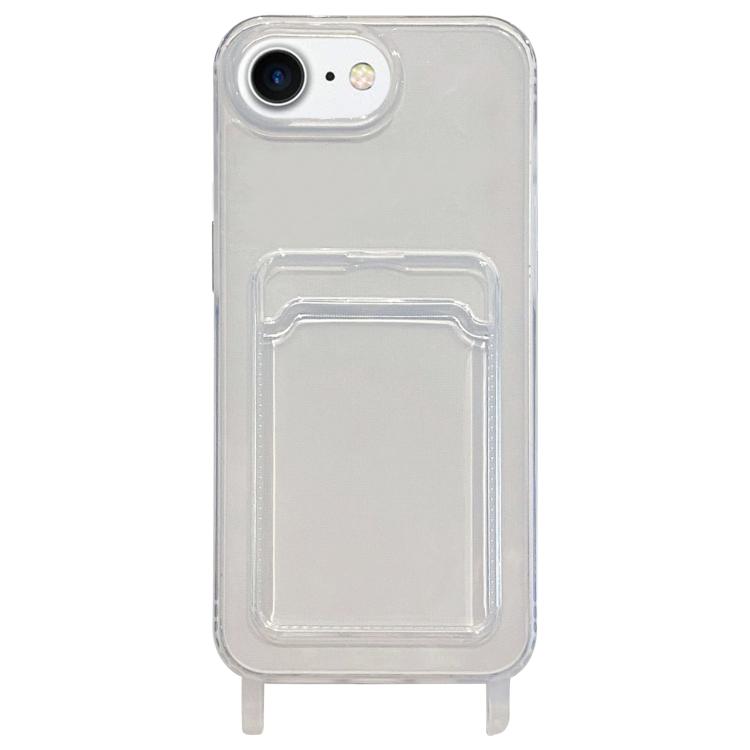 For iPhone 6 / 7 / 8 Transparent Card Slot TPU Phone Case with Lanyard Hole