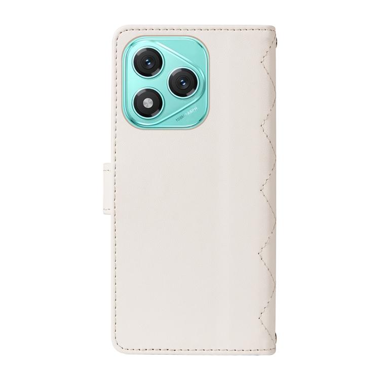 For Honor 400 Lite Global Three Card Slot Diamond Grid Leather Phone Case with Long / Short Straps