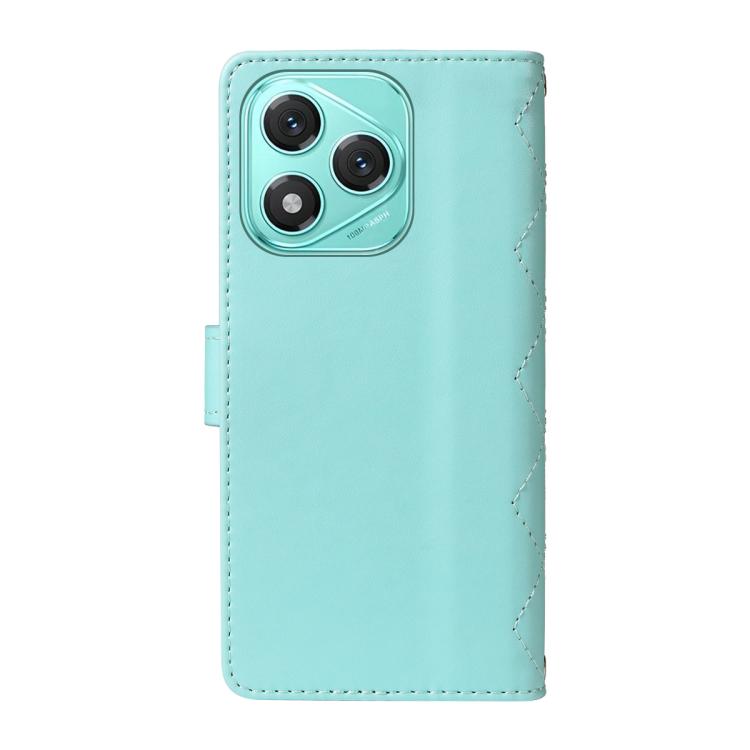 For Honor 400 Lite Global Three Card Slot Diamond Grid Leather Phone Case with Long / Short Straps