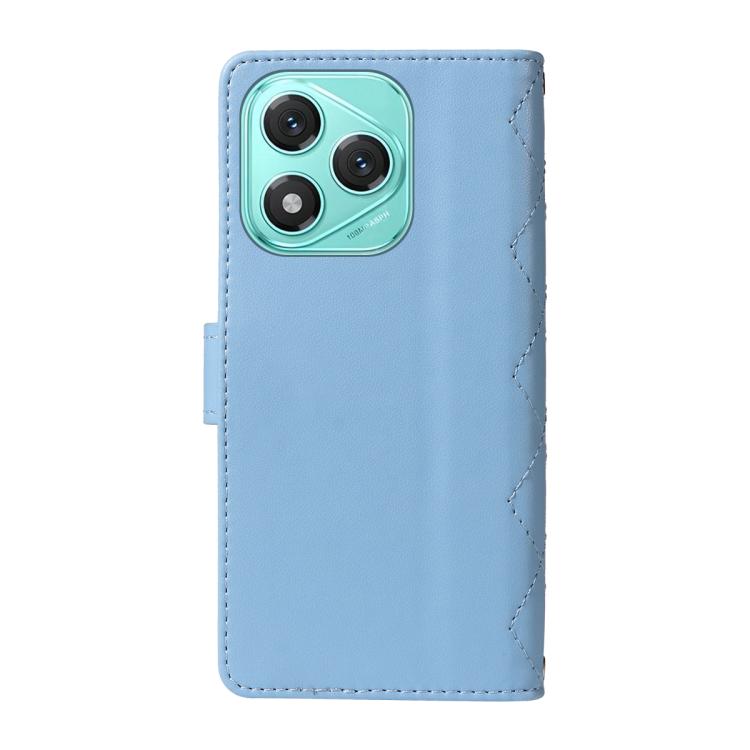 For Honor 400 Lite Global Three Card Slot Diamond Grid Leather Phone Case with Long / Short Straps
