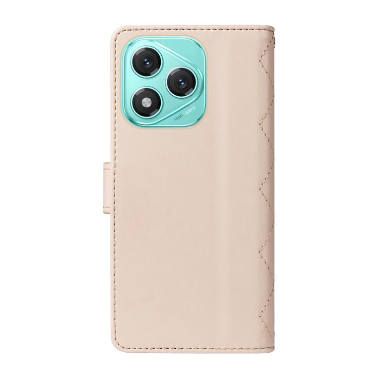 For Honor 400 Lite Global Three Card Slot Diamond Grid Leather Phone Case with Long / Short Straps