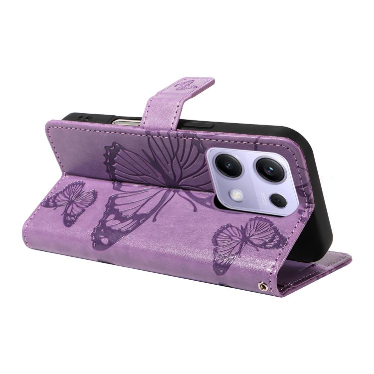 For Redmi Note 13 Pro 4G / 14S 4G 3D Butterfly Embossed Pattern Flip Leather Phone Case