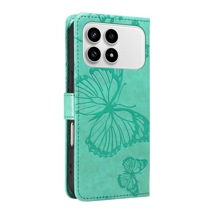 For Redmi K90/Poco F8 Pro 3D Butterfly Embossed Pattern Flip Leather Phone Case