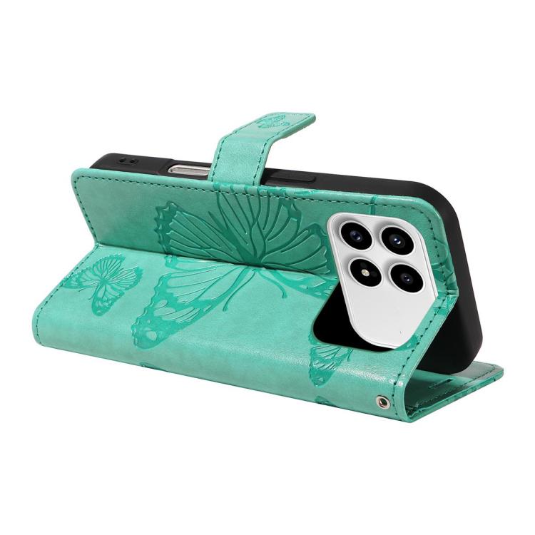 For Redmi K90/Poco F8 Pro 3D Butterfly Embossed Pattern Flip Leather Phone Case