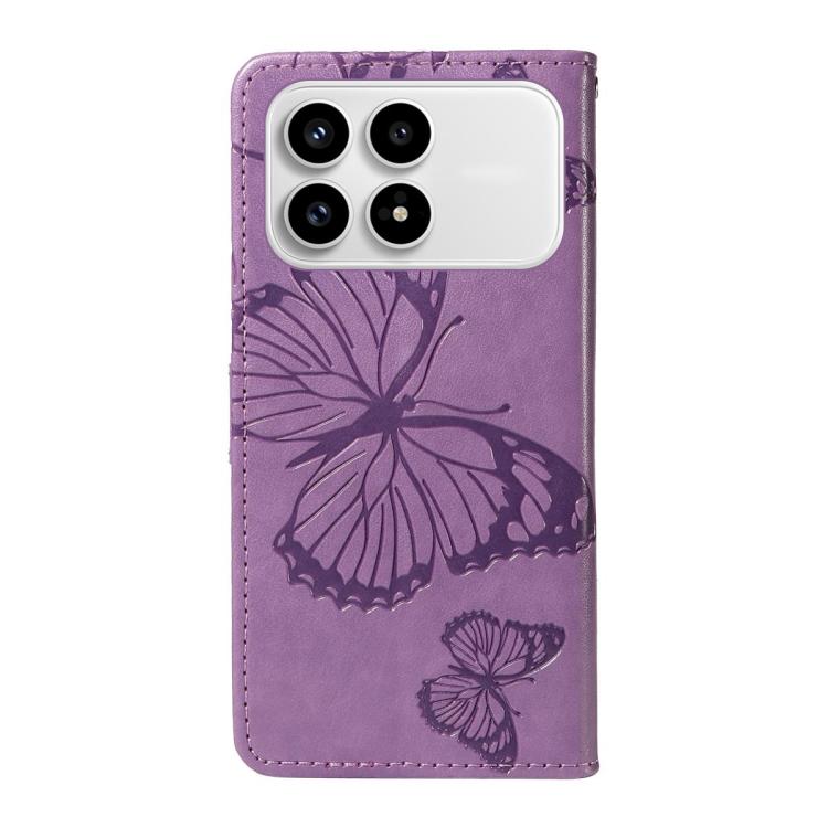 For Redmi K90/Poco F8 Pro 3D Butterfly Embossed Pattern Flip Leather Phone Case