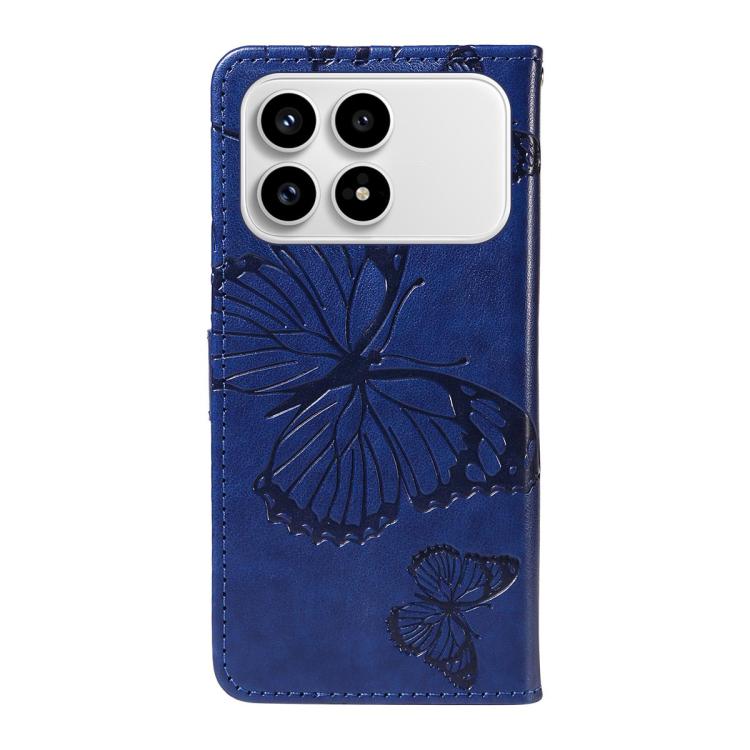 For Redmi K90/Poco F8 Pro 3D Butterfly Embossed Pattern Flip Leather Phone Case
