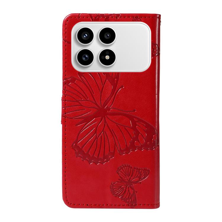 For Redmi K90/Poco F8 Pro 3D Butterfly Embossed Pattern Flip Leather Phone Case