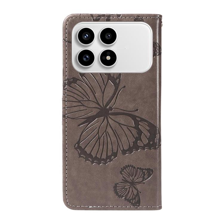 For Redmi K90/Poco F8 Pro 3D Butterfly Embossed Pattern Flip Leather Phone Case