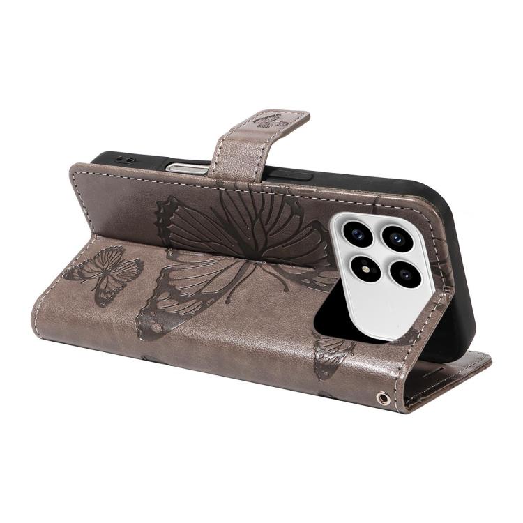 For Redmi K90/Poco F8 Pro 3D Butterfly Embossed Pattern Flip Leather Phone Case