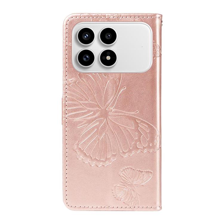 For Redmi K90/Poco F8 Pro 3D Butterfly Embossed Pattern Flip Leather Phone Case