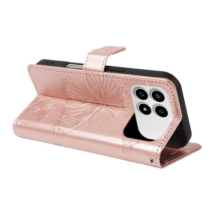 For Redmi K90/Poco F8 Pro 3D Butterfly Embossed Pattern Flip Leather Phone Case