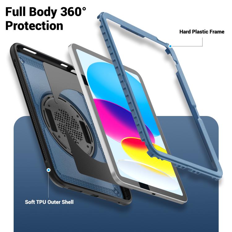 For iPad 2025 / 2022 Honeycomb Hand Grip Turntable Stand Tablet Case