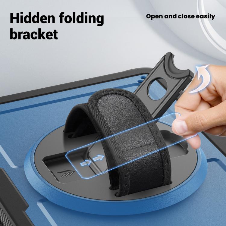 For iPad 2025 / 2022 Honeycomb Hand Grip Turntable Stand Tablet Case