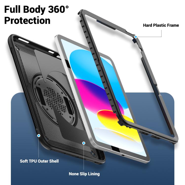 For iPad 2025 / 2022 Honeycomb Hand Grip Turntable Stand Tablet Case