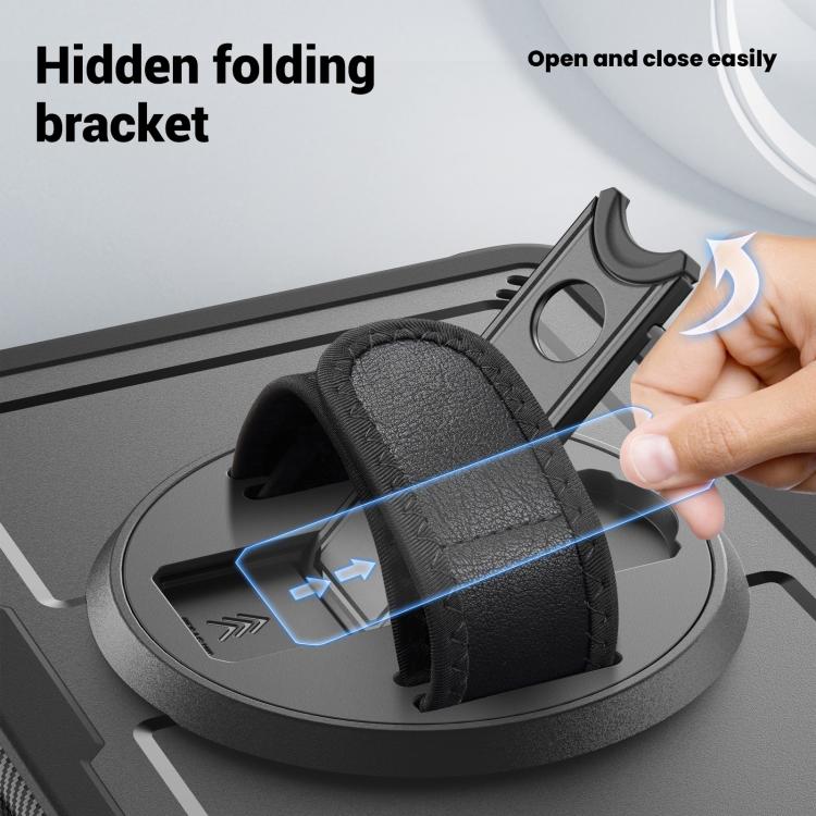 For iPad 2025 / 2022 Honeycomb Hand Grip Turntable Stand Tablet Case