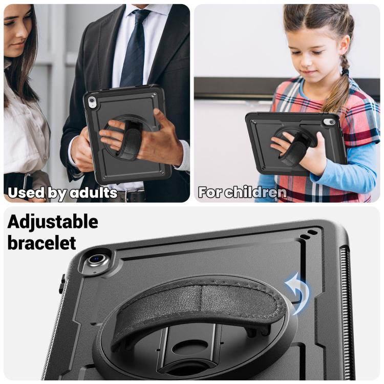For iPad 2025 / 2022 Honeycomb Hand Grip Turntable Stand Tablet Case