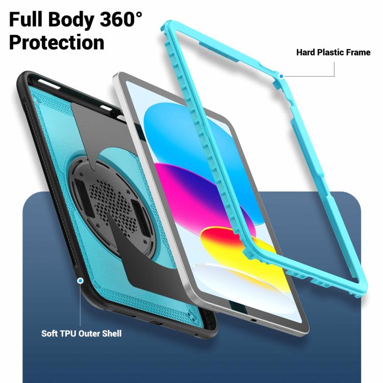 For iPad 2025 / 2022 Honeycomb Hand Grip Turntable Stand Tablet Case
