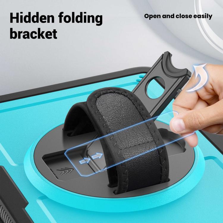 For iPad 2025 / 2022 Honeycomb Hand Grip Turntable Stand Tablet Case