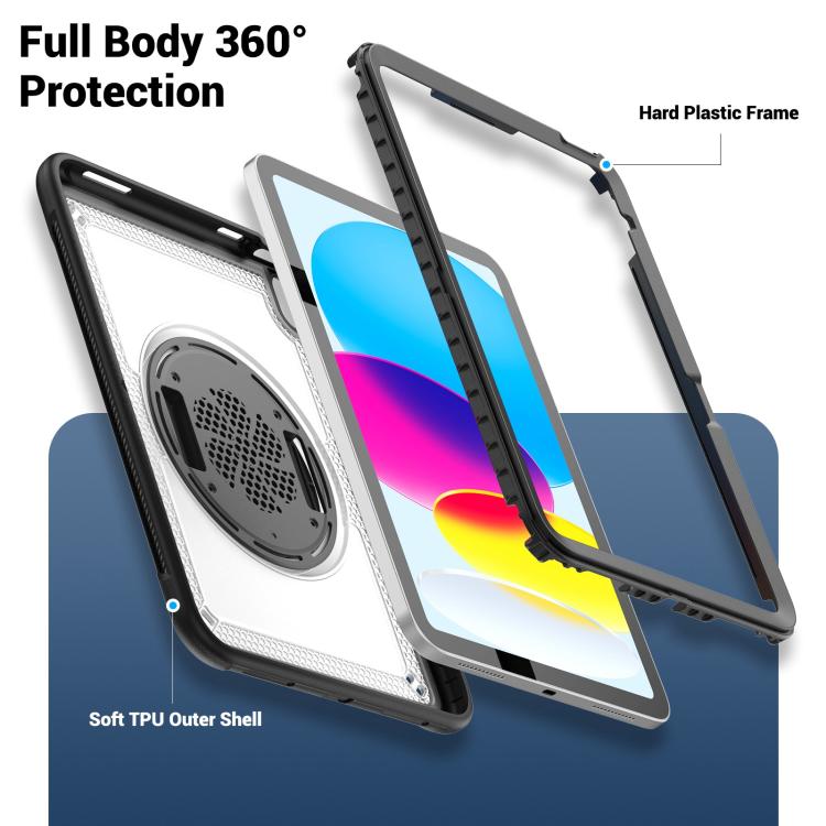 For iPad 2025 / 2022 Honeycomb Hand Grip Turntable Stand Tablet Case