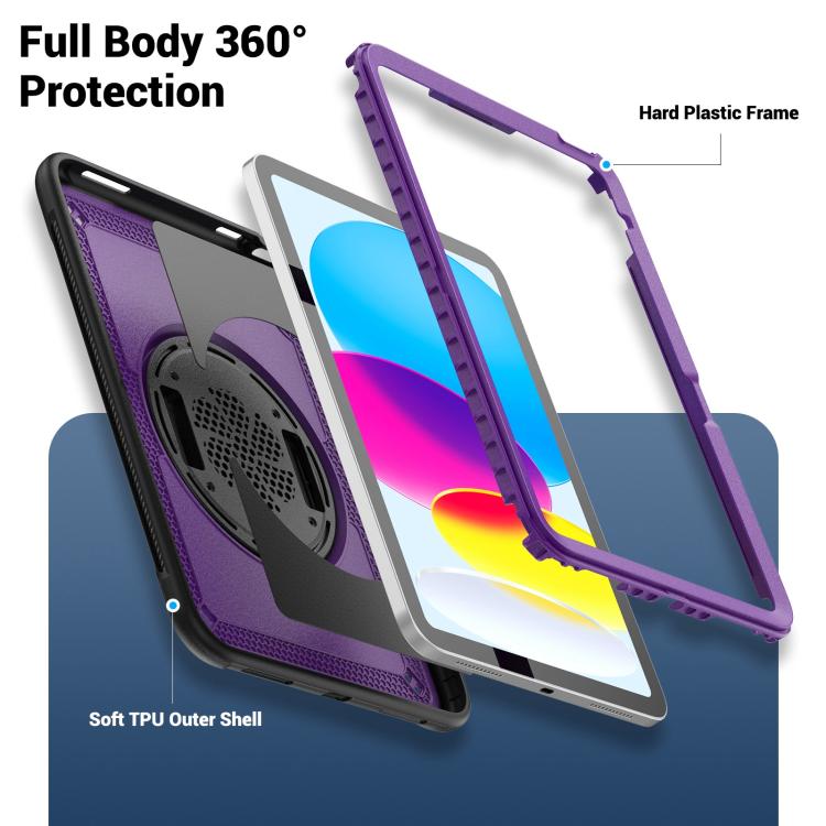 For iPad 2025 / 2022 Honeycomb Hand Grip Turntable Stand Tablet Case