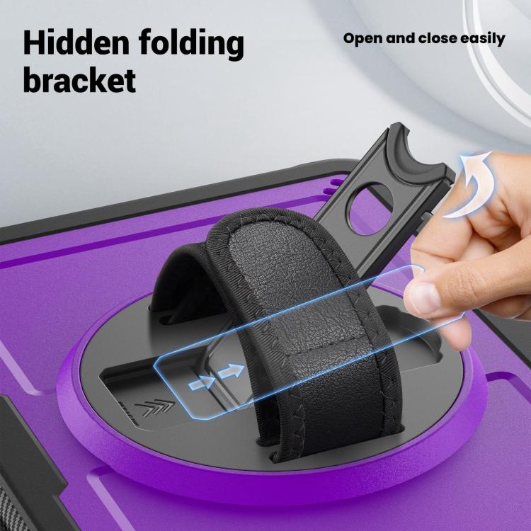 For iPad 2025 / 2022 Honeycomb Hand Grip Turntable Stand Tablet Case