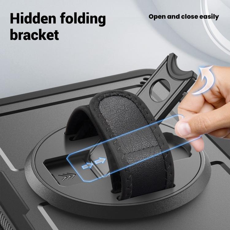 For iPad Air 11 2026 / 2025 / 2024 Honeycomb Hand Grip Turntable Stand Tablet Case