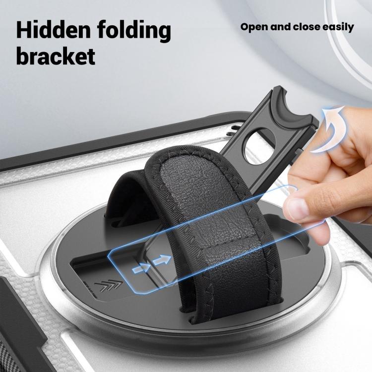 For iPad Air 11 2026 / 2025 / 2024 Honeycomb Hand Grip Turntable Stand Tablet Case