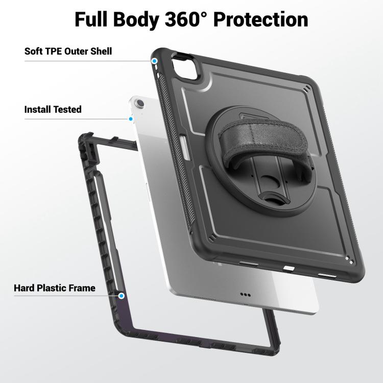 For iPad Air 13 2026 / 2025 / 2024 Honeycomb Hand Grip Turntable Stand Tablet Case