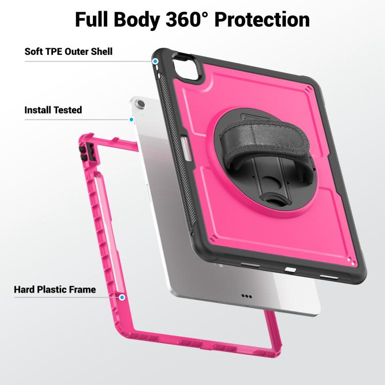 For iPad Air 13 2026 / 2025 / 2024 Honeycomb Hand Grip Turntable Stand Tablet Case