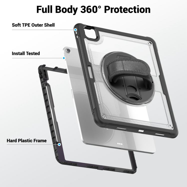 For iPad Air 13 2026 / 2025 / 2024 Honeycomb Hand Grip Turntable Stand Tablet Case