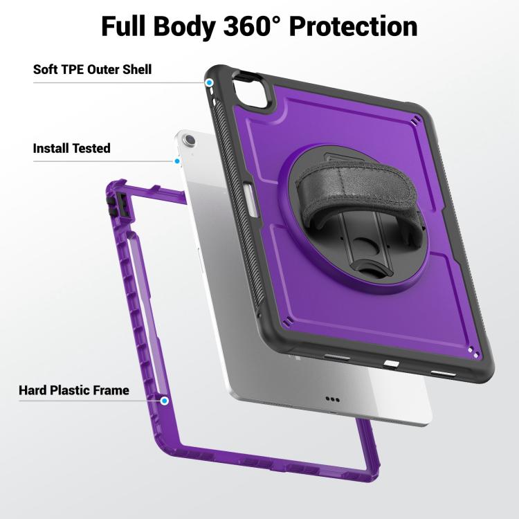 For iPad Air 13 2026 / 2025 / 2024 Honeycomb Hand Grip Turntable Stand Tablet Case