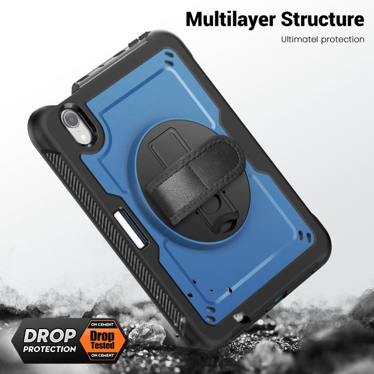 For iPad mini 2024 / mini 6 Honeycomb Hand Grip Turntable Stand Tablet Case