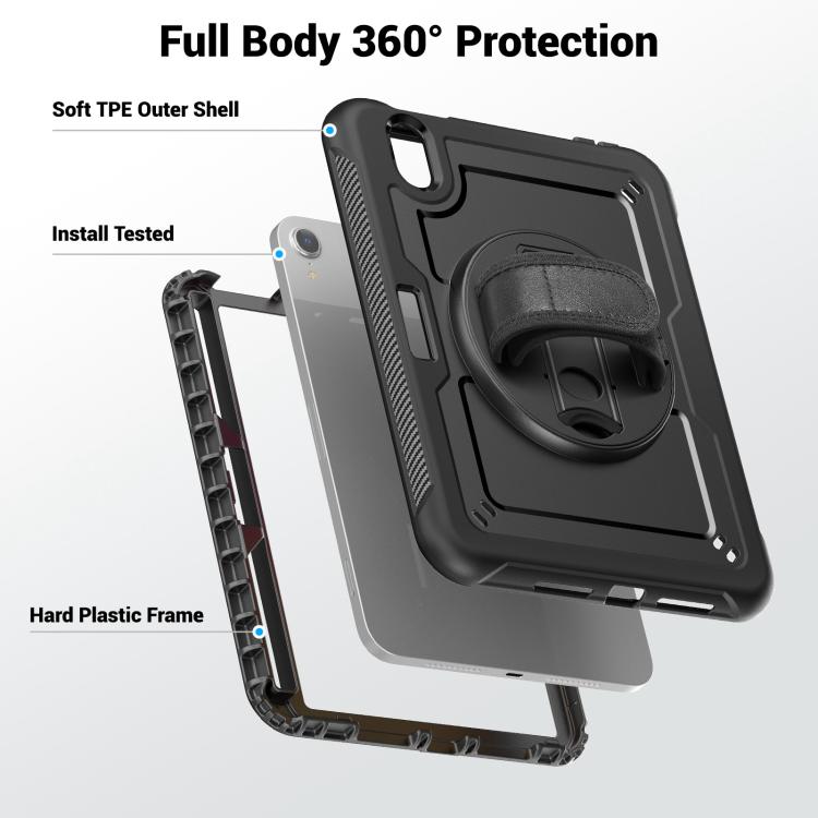For iPad mini 2024 / mini 6 Honeycomb Hand Grip Turntable Stand Tablet Case