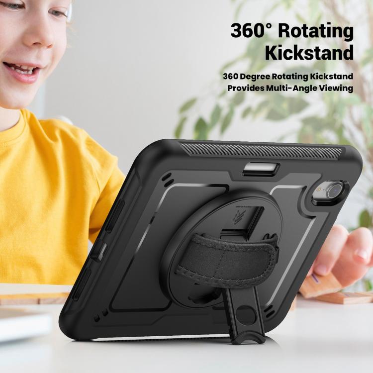 For iPad mini 2024 / mini 6 Honeycomb Hand Grip Turntable Stand Tablet Case