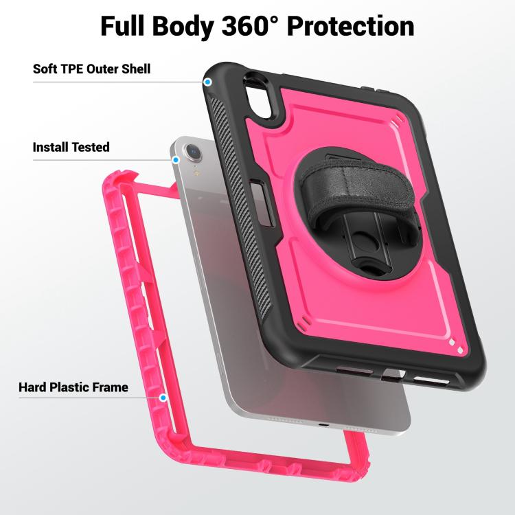 For iPad mini 2024 / mini 6 Honeycomb Hand Grip Turntable Stand Tablet Case