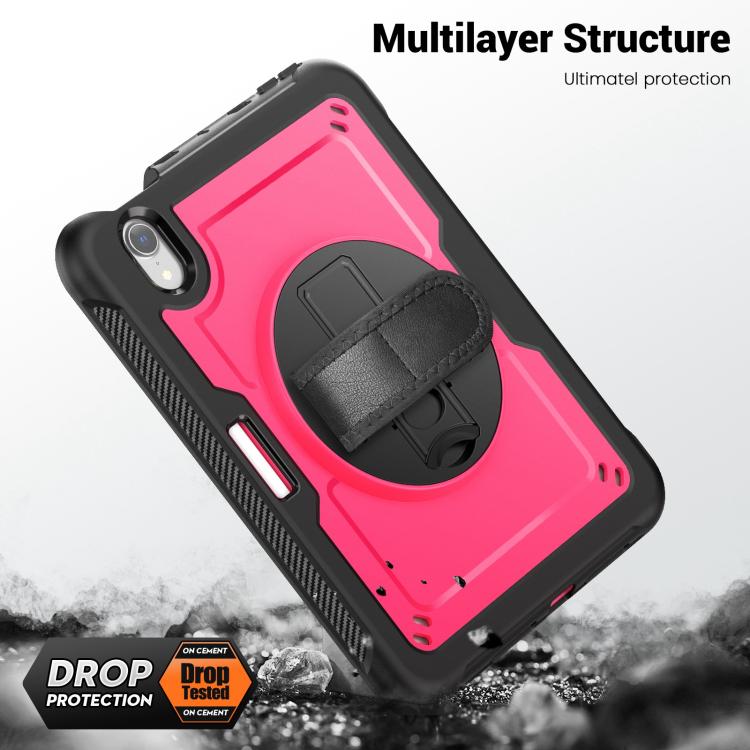 For iPad mini 2024 / mini 6 Honeycomb Hand Grip Turntable Stand Tablet Case