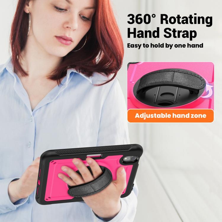 For iPad mini 2024 / mini 6 Honeycomb Hand Grip Turntable Stand Tablet Case