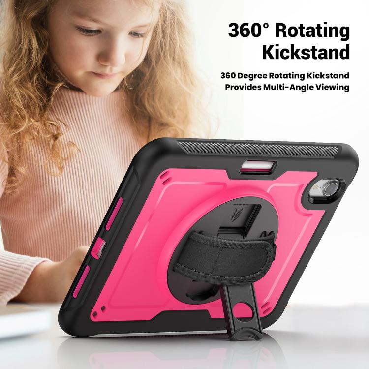 For iPad mini 2024 / mini 6 Honeycomb Hand Grip Turntable Stand Tablet Case