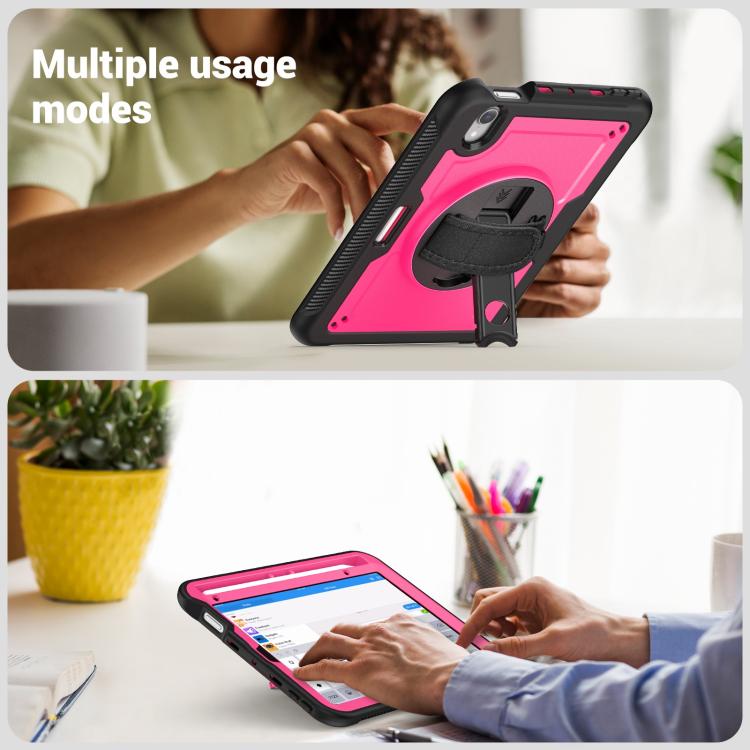 For iPad mini 2024 / mini 6 Honeycomb Hand Grip Turntable Stand Tablet Case
