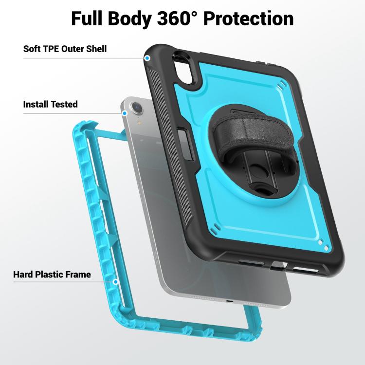 For iPad mini 2024 / mini 6 Honeycomb Hand Grip Turntable Stand Tablet Case